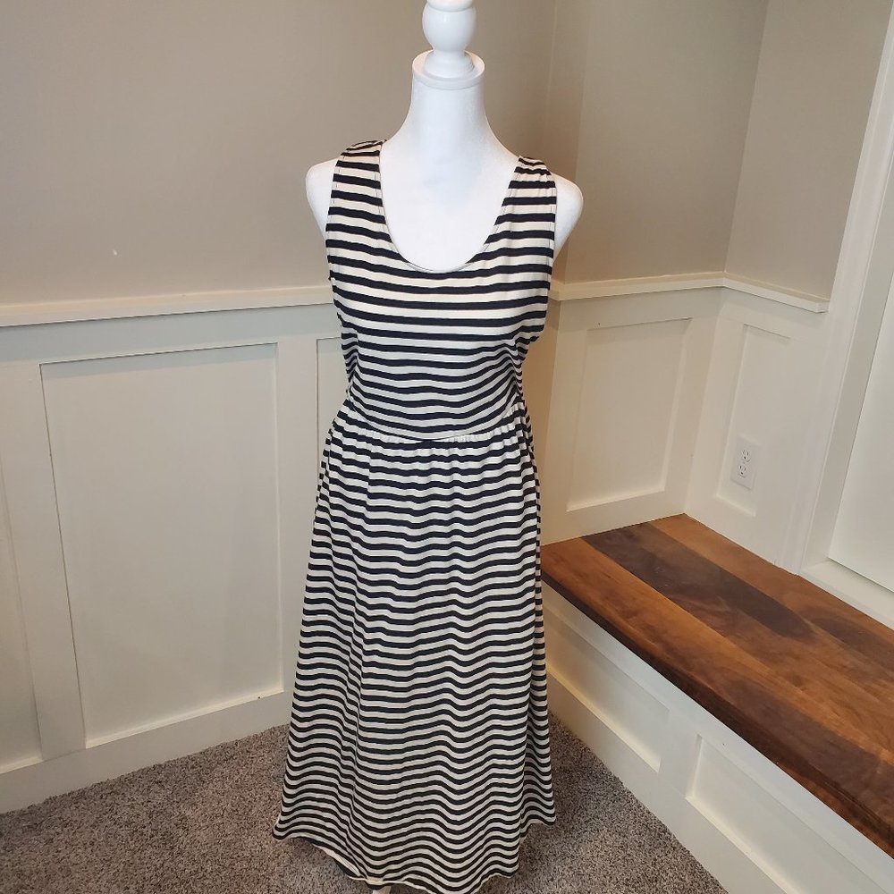 Who What Wear Black & White Strip Tank Dress Size: M